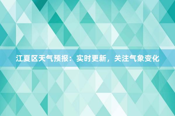 江夏区天气预报：实时更新，关注气象变化